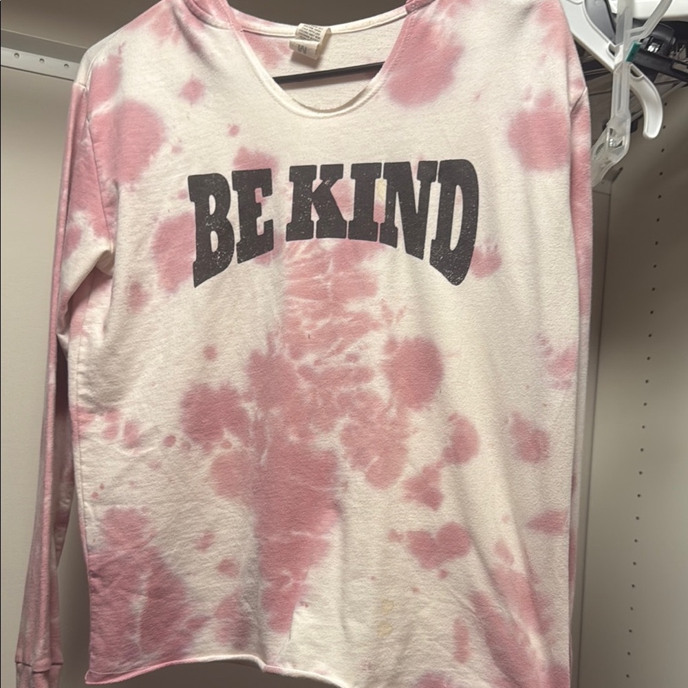 Pink Tie-Dye 'Be Kind' Lightweight Hoodie